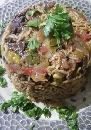 صورة لوصفة رز ولحمه بقدر الضغط