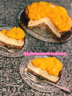 Una foto de Cheesecake con melocotón 🍑