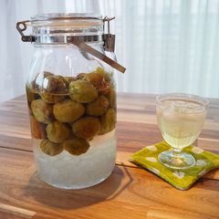 A picture of Ume syrup - Japanese plum syrup (plum juice base).