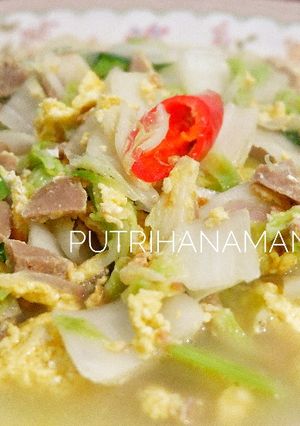 Foto resep Tumis Sawi Putih Bakso Orak Arik Telur