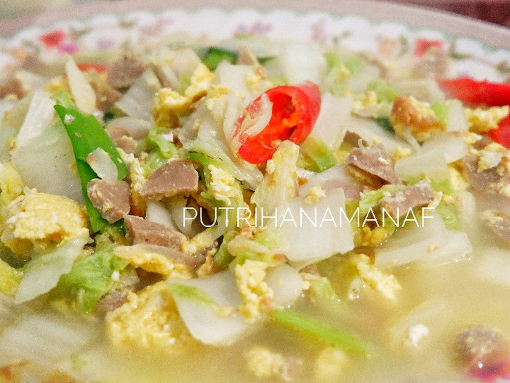 Resep Tumis Sawi Putih Bakso Orak Arik Telur, Bikin Ngiler