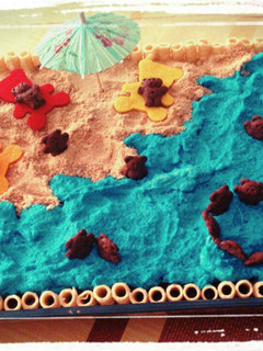 Una foto de Tarta de galletas y chocolate veraniega