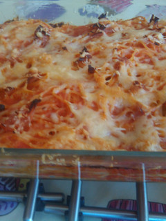 Una foto de Spaghetti al horno de mi chico 😍😍😍