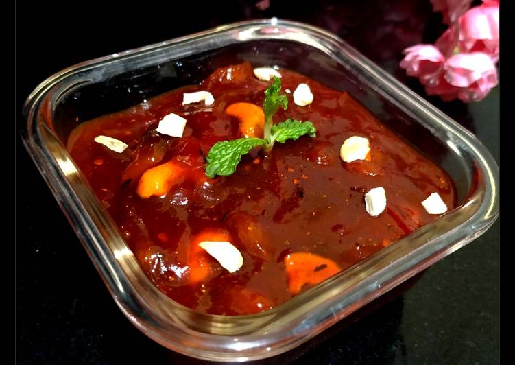 "Sweet and spicy Tomato-Dates chutney" "Sweet and spicy Tomato-Dates chutney"