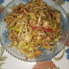 A picture of Cheesy Chicken Spaghetti.