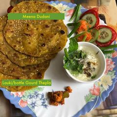 A picture of Bottle Gourd/Lauki Thepla/paratha           .