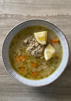 A picture of Chicken soup - pressure cooker.