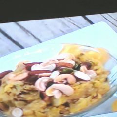 A picture of Kharak nu halwo (Dry dates halwa).