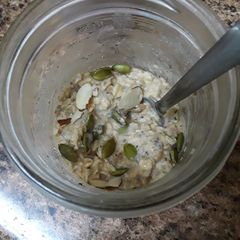 A picture of Peanut Butter Cookie Overnight Oats.