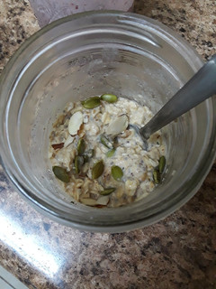 A picture of Peanut Butter Cookie Overnight Oats.