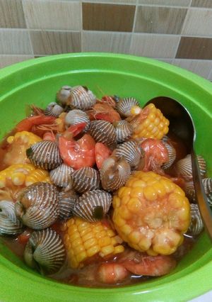 Foto resep Kerang dan udang saos padang