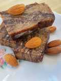 Turrón tipo mazapán con almendras, mantequilla de maní y cacao amargo