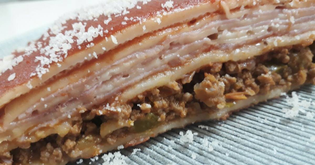 Lasa a Con Masa De Panqueques Y Salsa Fileto Receta De Debora Beatriz 