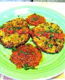 Discos de patatas con salsa de tomate