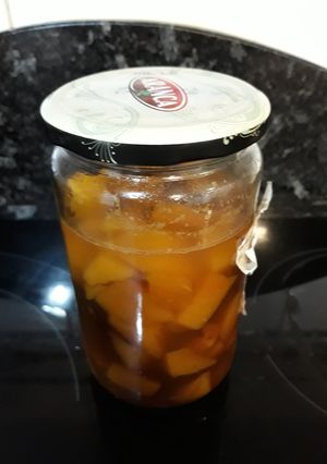 Foto principal de Melocotón cocido con canela, moscatel y azúcar de caña