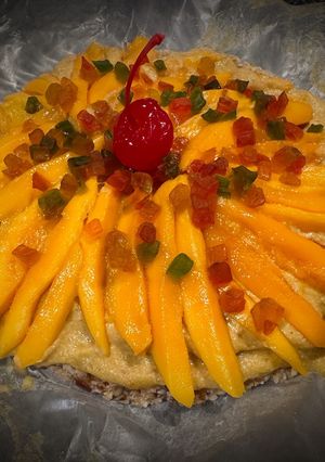 A picture of Mango cheesecake.