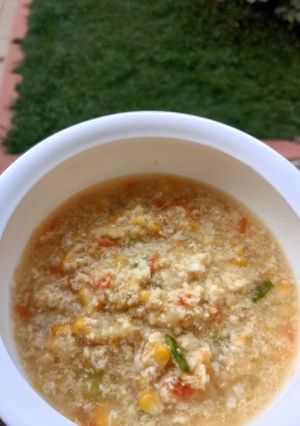 Foto resep MPASI 11 bulan sup jagung telur