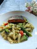 Pasta Mustard Salmon Grill