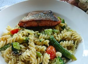Gambar Pasta Mustard Salmon Grill