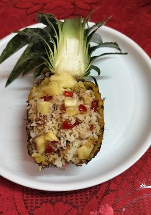 A picture of Pineapple Cherry Pulao.