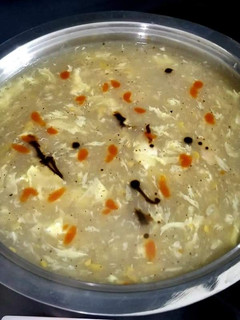 A picture of Chicken corn soup.