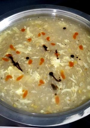 A picture of Chicken corn soup.