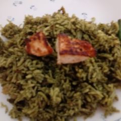 A picture of Palak rice.