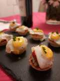 Pintxos: Quail Egg Tartlets with Vegetables