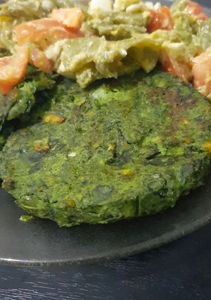 Una foto de Hamburguesas de garbanzos con espinaca