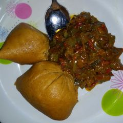 A picture of Moimoi with liver sauce.