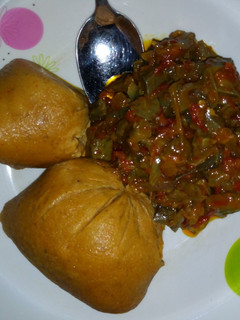 A picture of Moimoi with liver sauce.