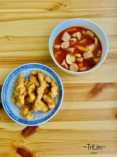 Foto resep Sup merah plus gorengan udang