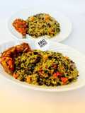 Dambun shinkafa with peppered fish...