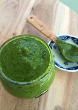 A picture of Thermomix spinach and anchovy relish.