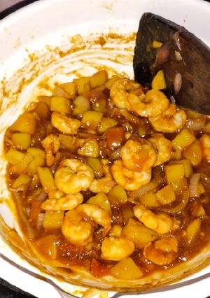 Foto resep Udang Kentang Asam Manis
