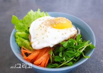 Easiest Way to Prepare Appetizing Bibimbap Korean Rice Bowl with Beef and Vegetables