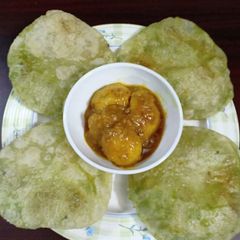 Peas kachori and dum aaloo A picture of Peas kachori and dum aaloo.