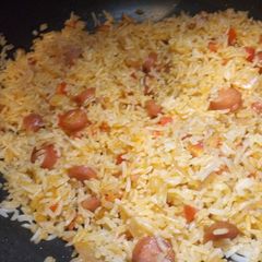 Spanish chorizo rice A picture of Spanish chorizo rice.