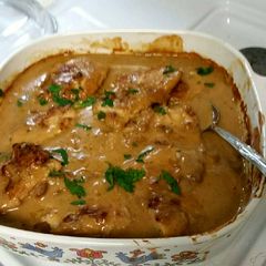 A picture of My Mom's Sinful Chicken.