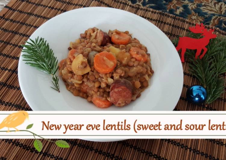 Easiest Way to Make Favorite New year eve lentils (sweet and sour lentils)