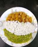 Palak dal-Pumpkin curry Steamed rice Independence day special
