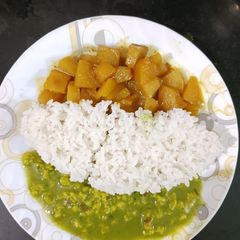 Palak dal-Pumpkin curry Steamed rice Independence day special A picture of Palak dal-Pumpkin curry Steamed rice Independence day special.