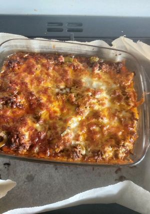 A picture of My taco bake 🧀🌮.