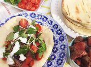 A picture of gyro tzatziki