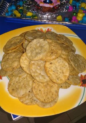 A picture of Farsi puri Traditional diwali snack.