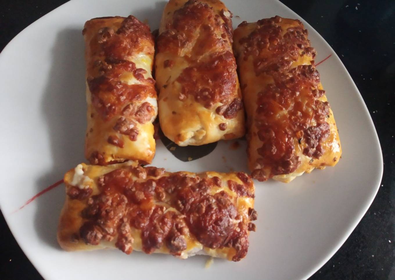Napolitanas de jamón York y queso en freidora