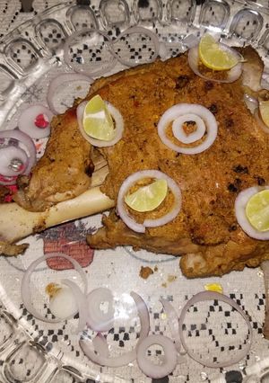A picture of Roasted Mutton leg (without oven).