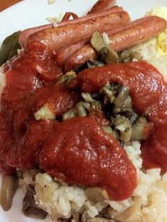 Una foto de Arroz a la cubana con setas