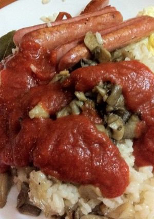 Una foto de Arroz a la cubana con setas