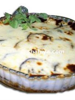 A picture of Moussaka with Béchamel Sauce.